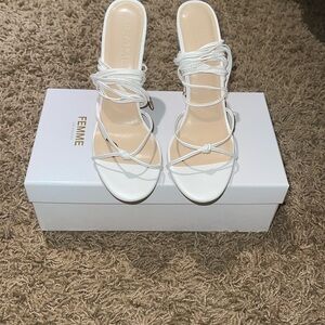 White Strappy Heeled Sandals